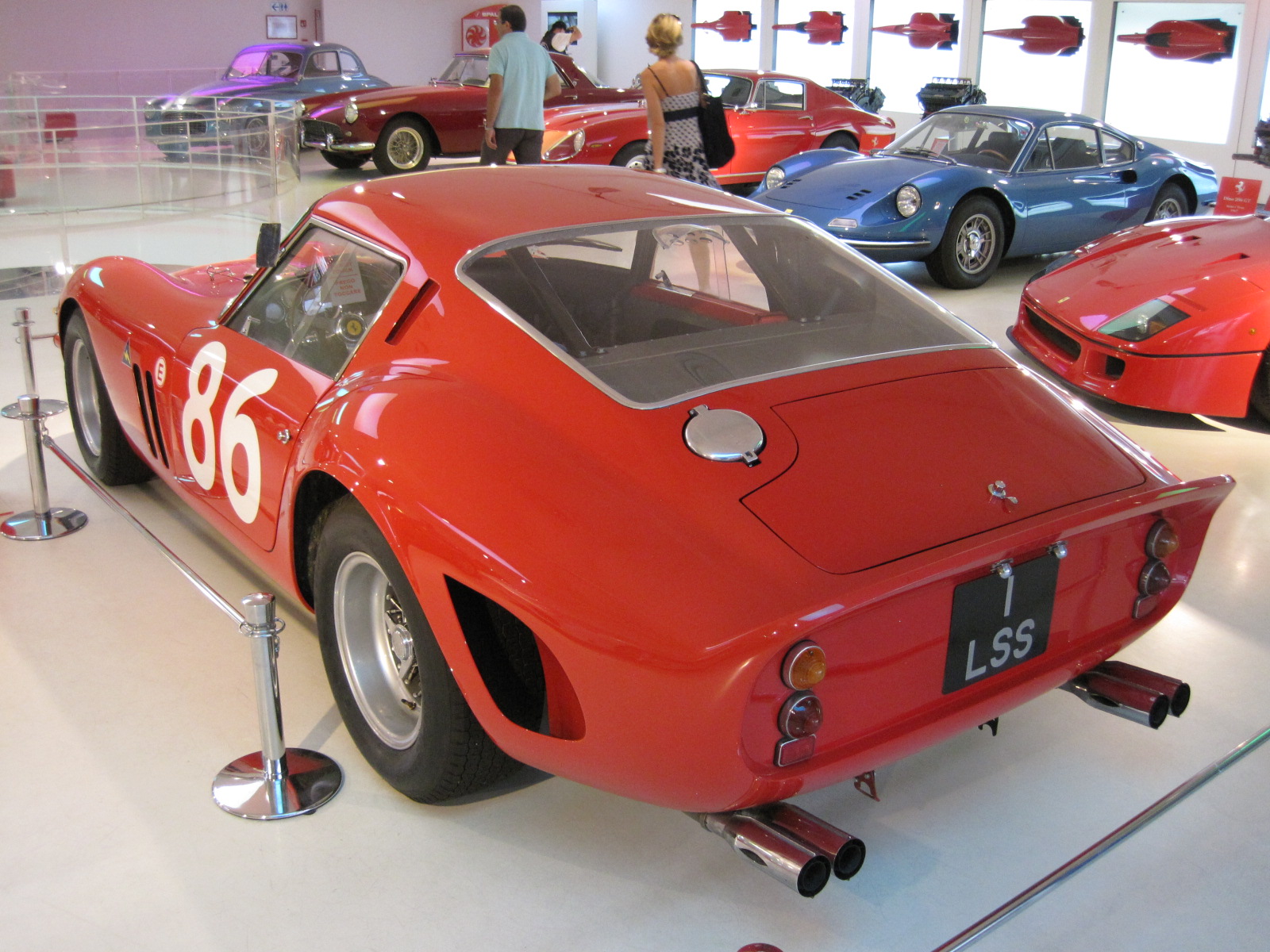An image of a Ferraru 250 GTO from the rear